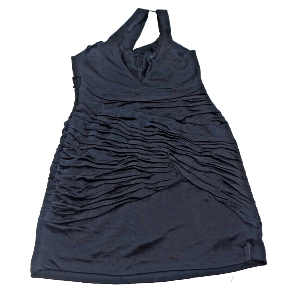 Foley + Corinna Women Small Dress Mini One Shoulder Black Ruching